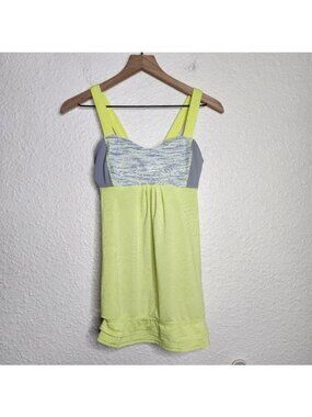Lululemon Run: Back On Track Tank Top Clarity Yellow Women's Size 8
